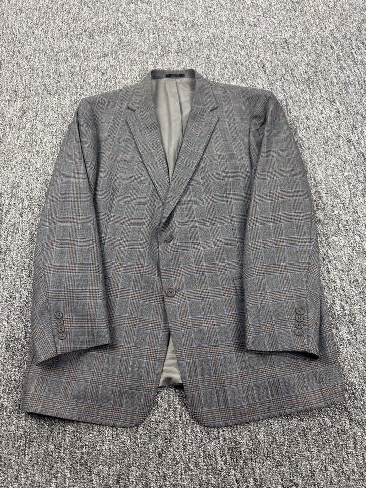 Hart Schaffner Marx Blazer Men 48L Houndstooth Wool Sports Coat Jacket Vtg USA