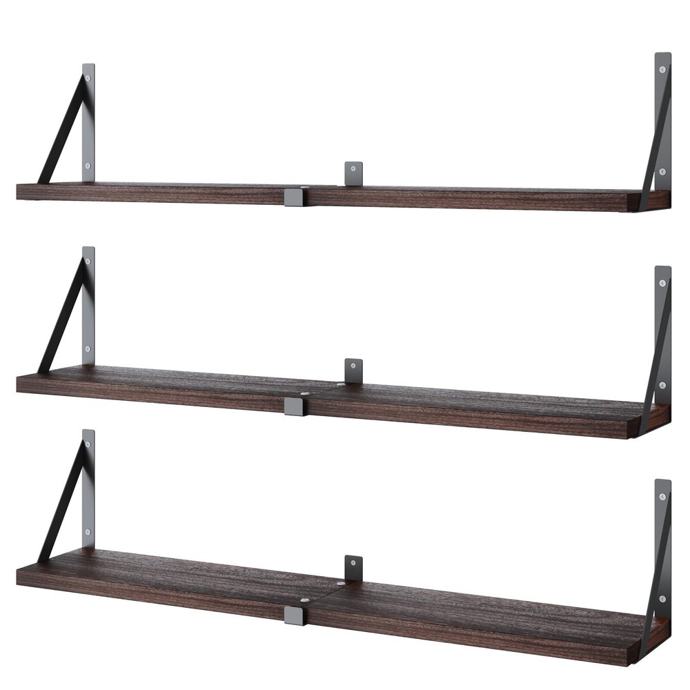 Floating Bookshelf ，33inch, Wall Mounted Shelves for Living Room, Kitchen Org...