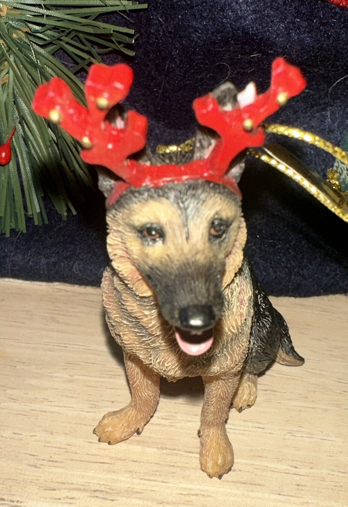 Danbury Mint Santa's Shepherds Christmas Ornament SLEIGH MATE German Shepherd