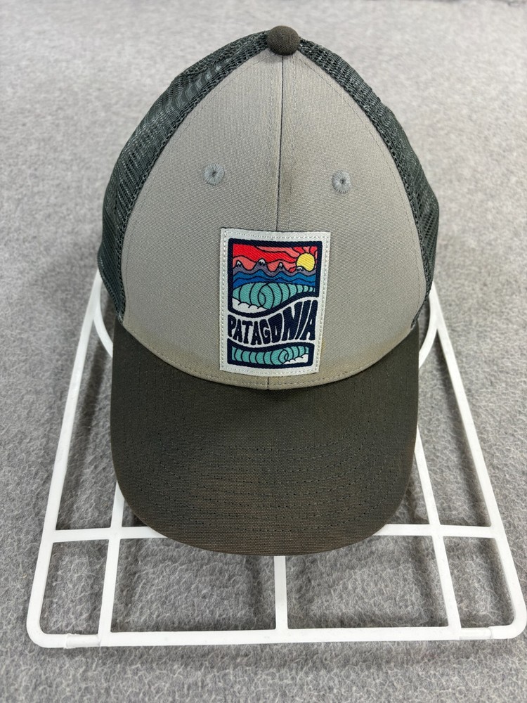 Patagonia 5 Panel Mesh Adjustable Snapback Hat (Men's One Size) Green/Gray