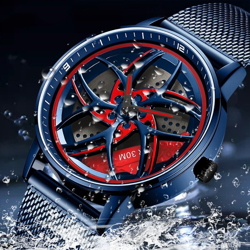 Men's Stylish Rotating Belt Quartz Watch - Multiple Colors & Designs Available