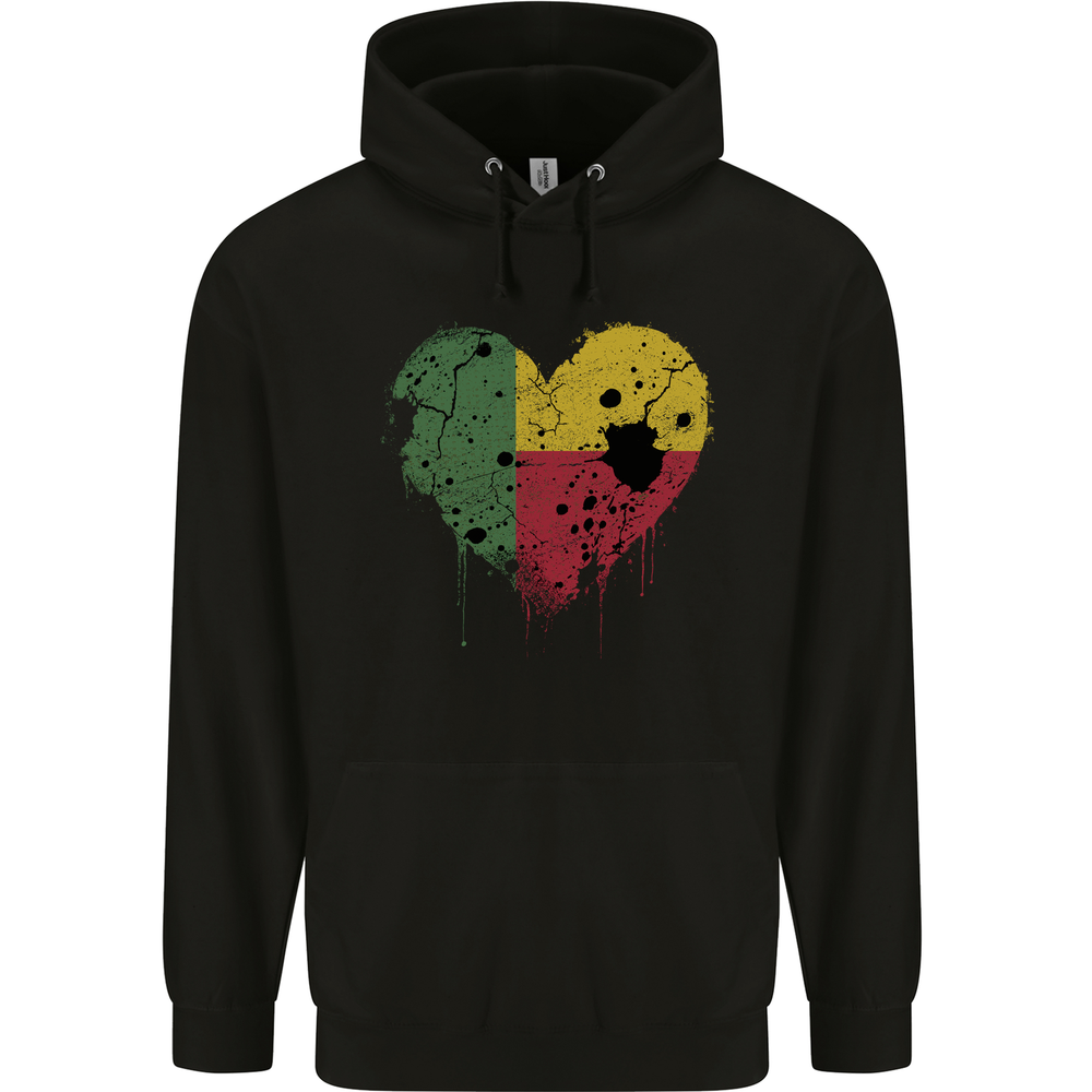 Love Benin Flag Beninese Day Football Mens 80% Cotton Hoodie