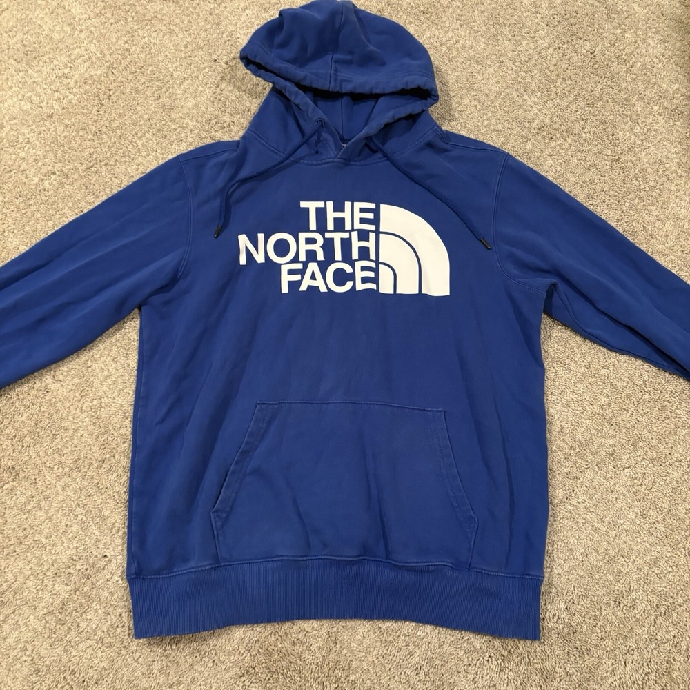 The North Face Mens M Half Dome Logo Long Sleeve Hoodie in Blue