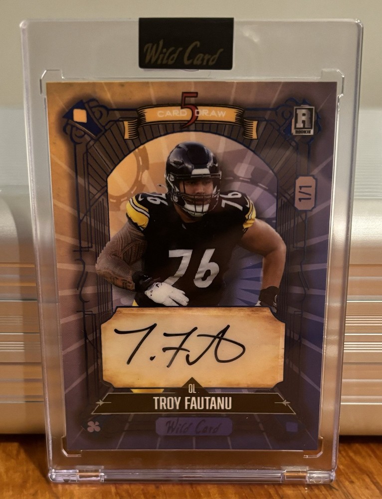 2024 Wild Card 5 Card Draw Troy Fautanu Rookie Card 1/1 Autograph Auto