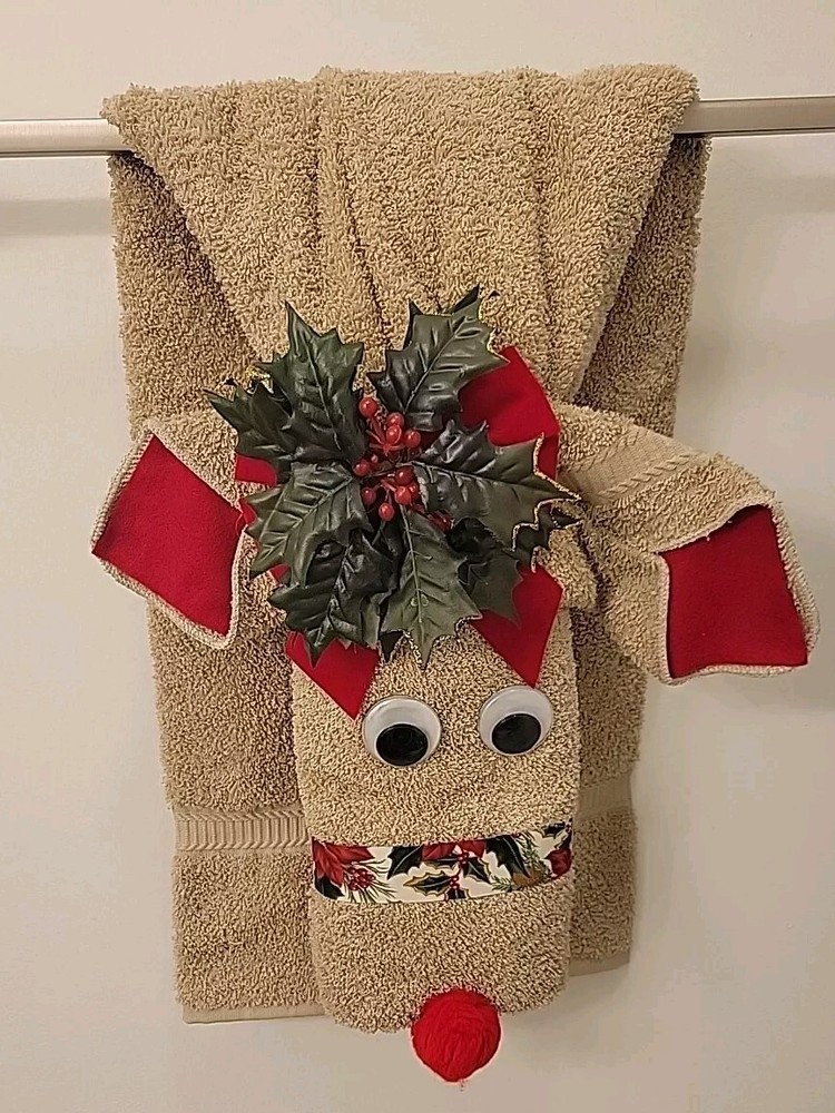 Handmade Rudolph Red Nosed Reindeer Bathroom Décor Christmas