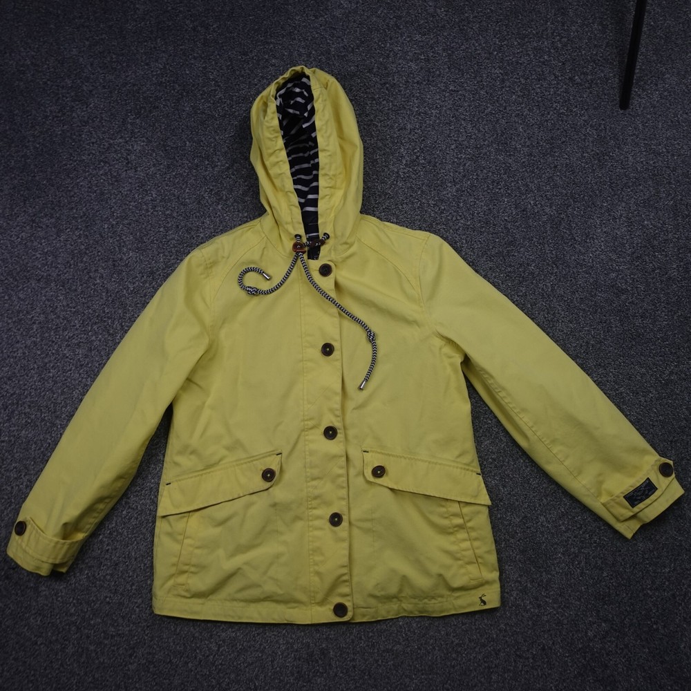 Joules Jacket Coast Size 12 Yellow Womens Waterproof Breathable Rain