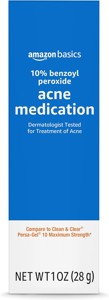 Benzoyl Peroxide Acne Medication 10%, Maximum Strength, 1 Fl Oz Face Gel