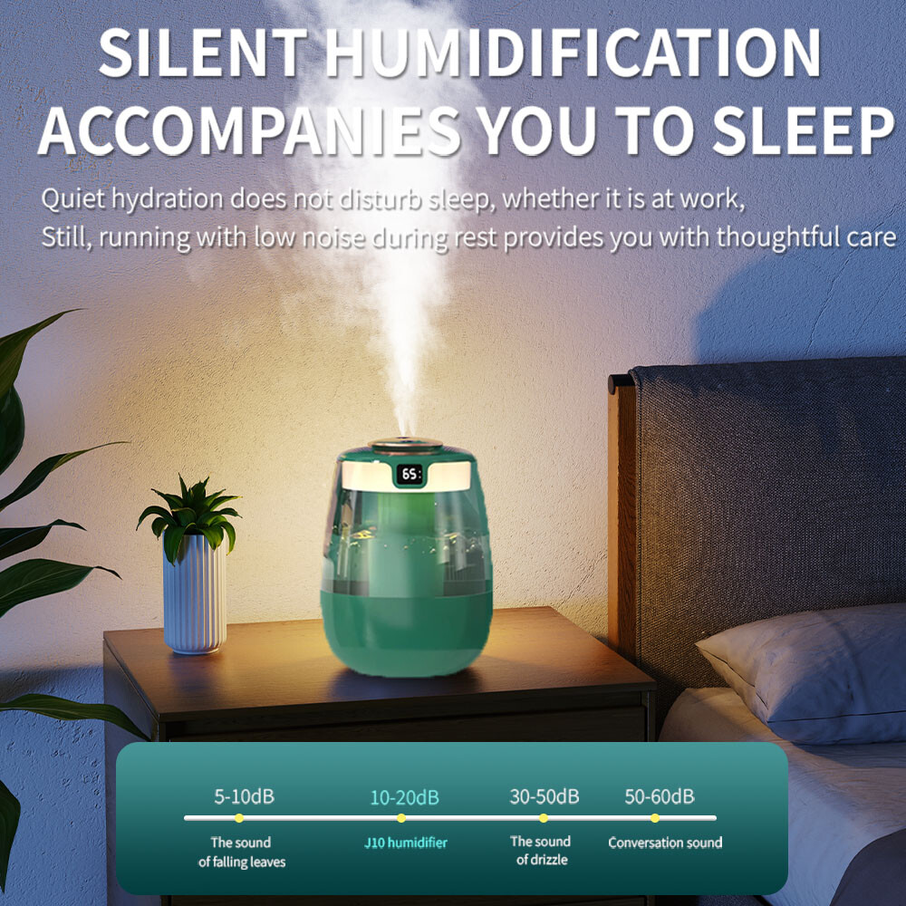 Dual Nozzle 1.5L Humidifier: 280ml/h Fog,99.9% Sterile,Quiet for Nursery/Office