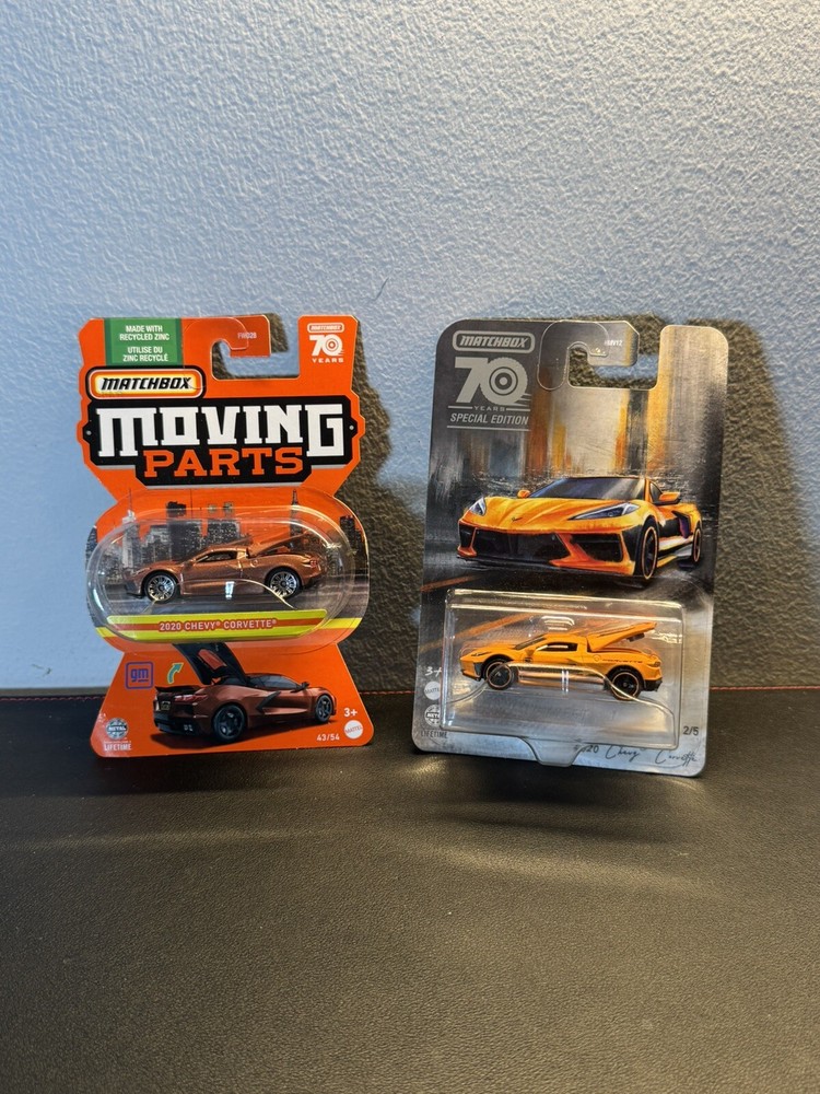 2023 Matchbox Moving Parts 2020 Chevy Corvette + 70th Anniversary Corvette Lot