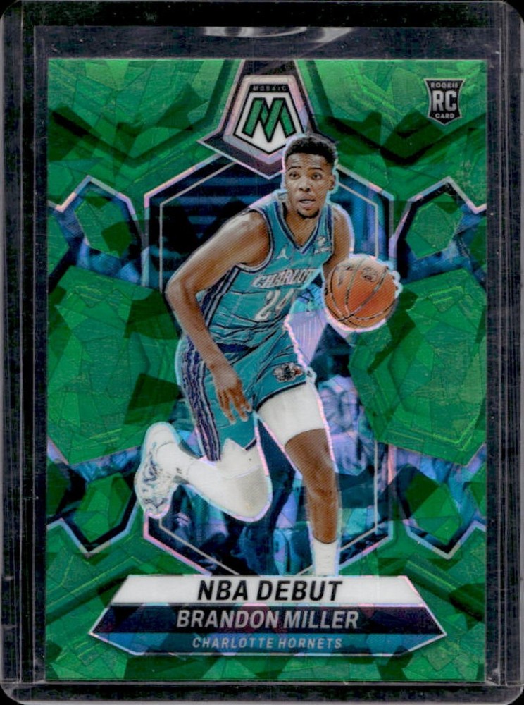 2023-24 Mosaic Brandon Miller RC Green Ice Prizm NBA Debut #252 Hornets